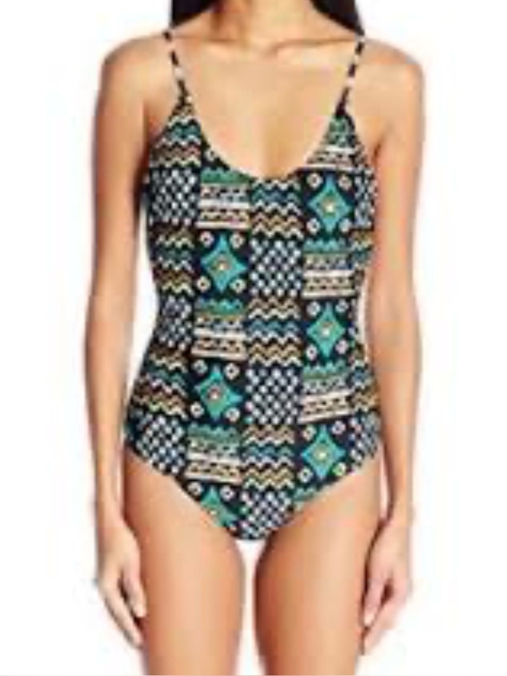 Volcom tribal instincts one piece swim suit Medium EUC